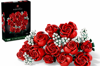 Compatible with Lego Bouquet Building Blocks New Assembled Ornaments Preserved Fresh Flower Valentine'S Day Toys Roses10328